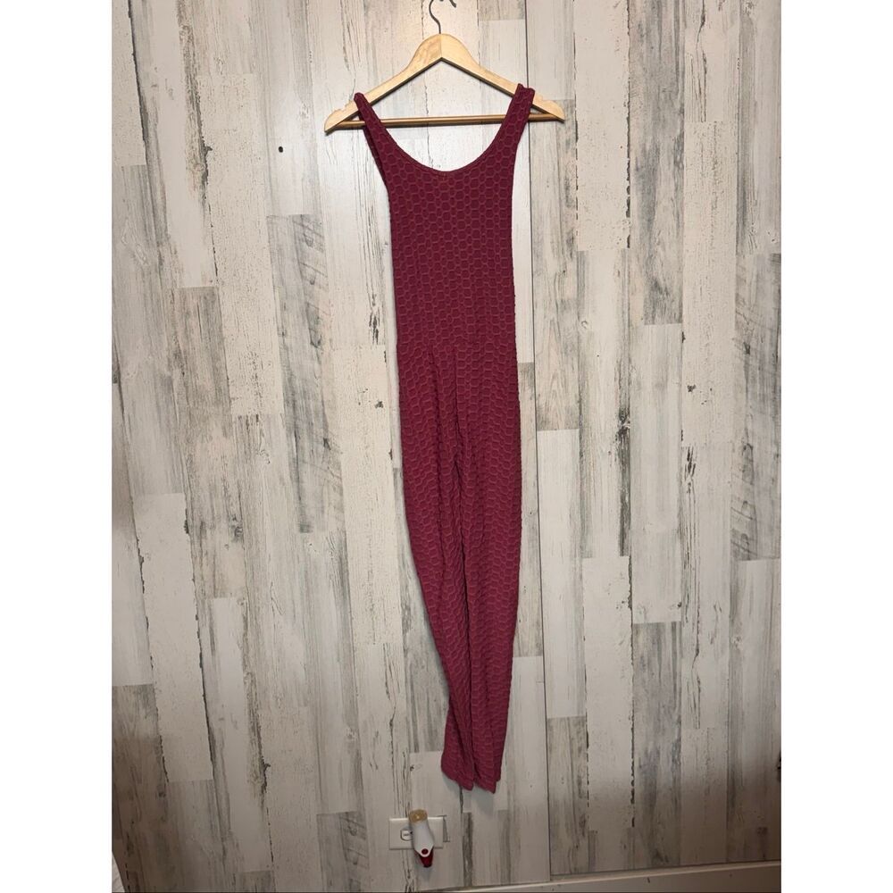 Rose Textured Honeycomb Jumpsuit S/M